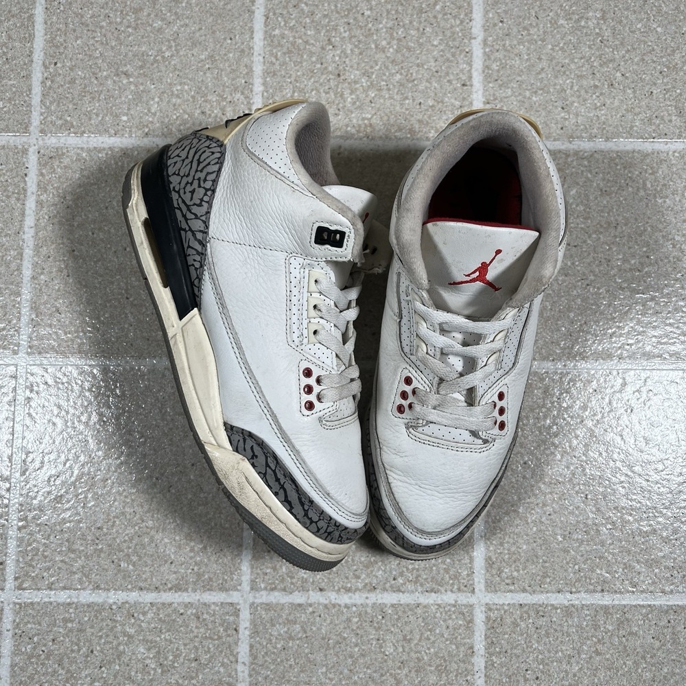 Nike Air Jordan 3 White‎ Cement Reimagined GS Size 6.5Y Boys Sneakers DM0967-100